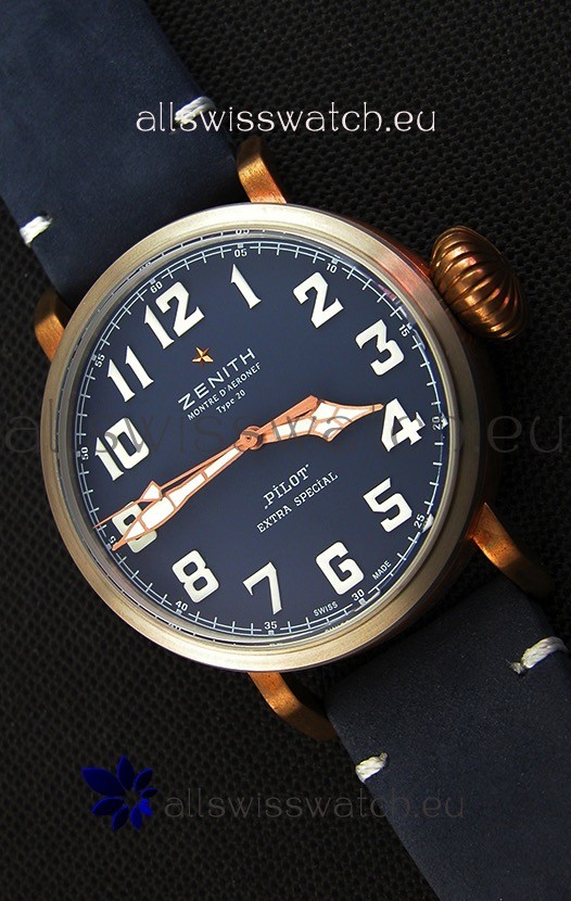 IMG_9085 Zenith Pilot Type 20 Extra Special Vintage Style Blue Dial 1:1 Mirror Replica 2