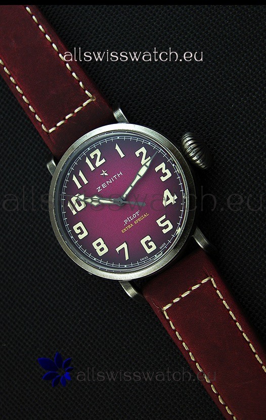 IMG_9085 Zenith Pilot Type 20 Extra Special Purple Dial40MM Replica 2