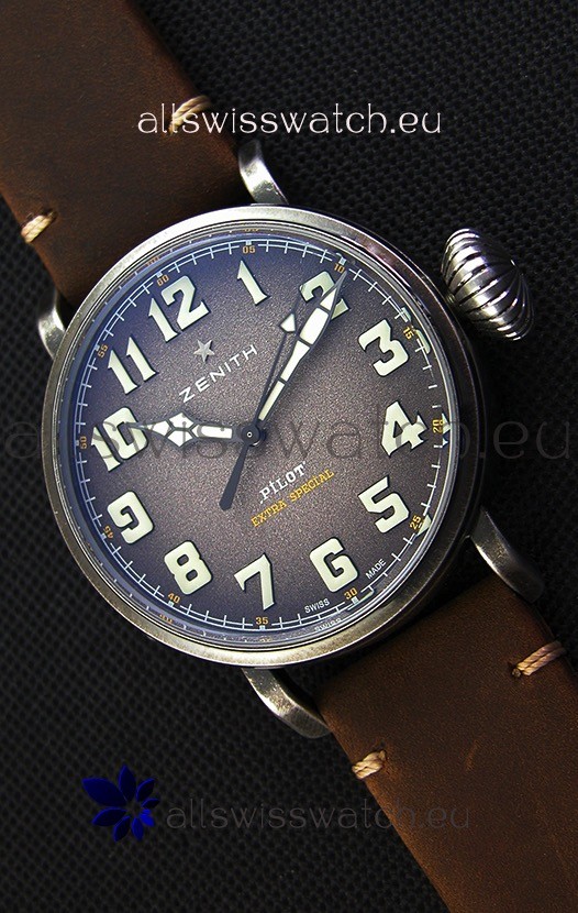 IMG_9085 Zenith Pilot Type 20 Extra Special Grey Dial 1:1 Ultimate Mirror 45MM Replica 2