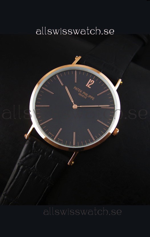 IMG_9085 Patek Philippe Calatrava Ulta-Thin Quartz Rose Gold Case Replica 2