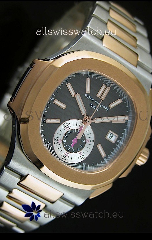 IMG_9085 Patek Philippe Nautilus 5980 Chronograph Two Tone - 1:1 Mirror Replica 2