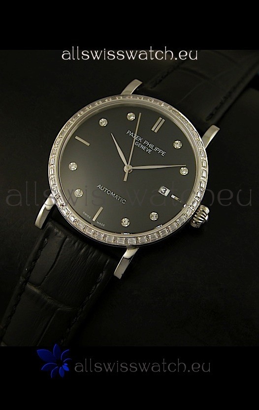 IMG_9085 Patek Philippe Calatrava 5298in Steel Casing - Diamonds Hours Replica 2