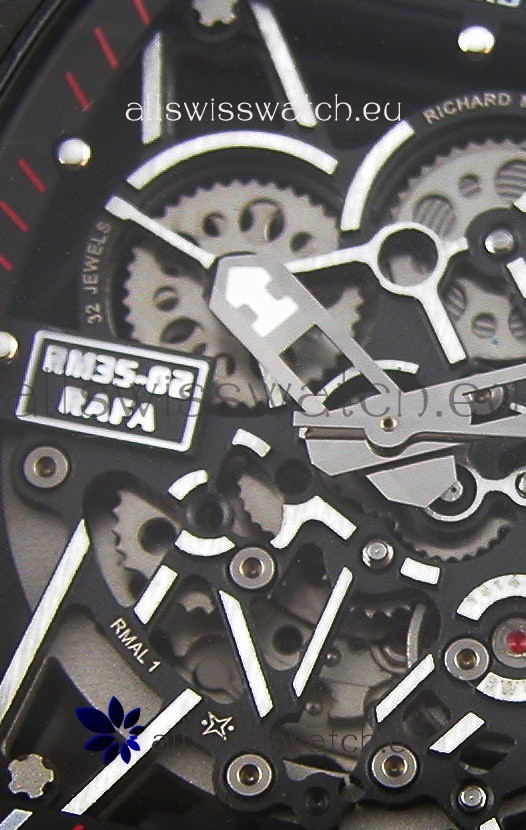 IMG_9085 Richard Mille RM35-2 Rafael Nadal Forged Carbon Case with Black Strap Replica 2