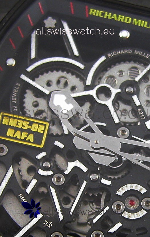IMG_9085 Richard Mille RM35-2 Rafael Nadal Forged Carbon Case with Black Rubber Strap Replica 2