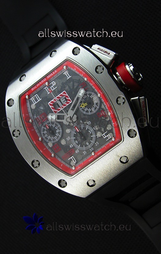 IMG_9085 Richard Mille RM011-FM Felipe Massa One Piece Titanium Case in Black Strap Replica 2