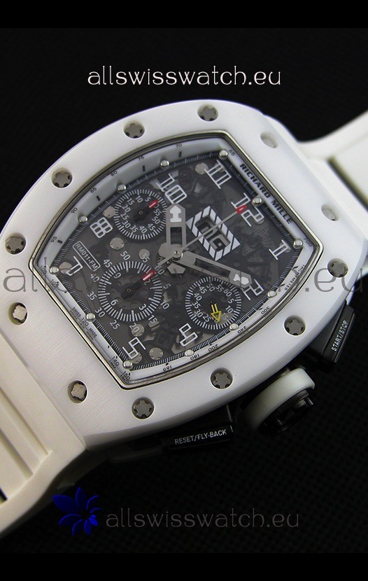 IMG_9085 Richard Mille RM011-FM Felipe Massa White Ceramic Case in White Strap Replica 2
