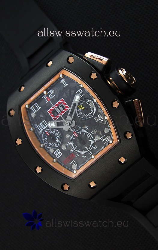 IMG_9085 Richard Mille RM011-FM Felipe Massa Black Ceramic Case in Black Strap Replica 2