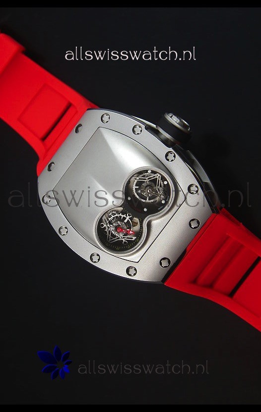 IMG_9085 Richard Mille RM053 Tourbillon Pablo Mac Donoughin Titanium Case Red Strap Replica 2