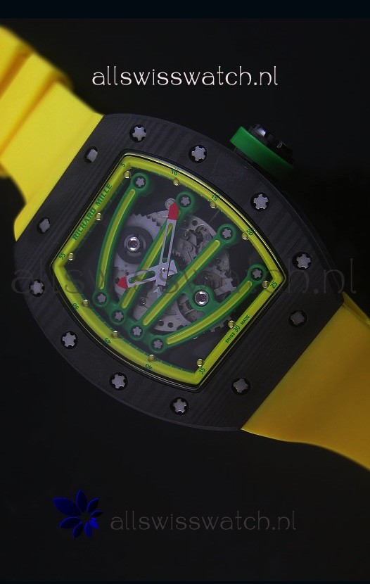 IMG_9085 Richard Mille RM059 Yohan Blake Forged Carbon Casein Yellow Bezel Replica 2