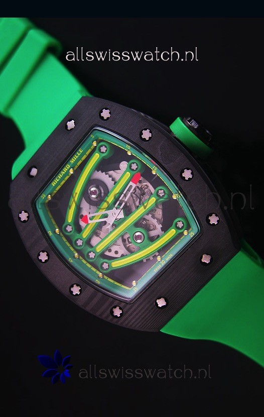 IMG_9085 Richard Mille RM059 Yohan Blake Forged Carbon Casein Green Bezel Replica 2
