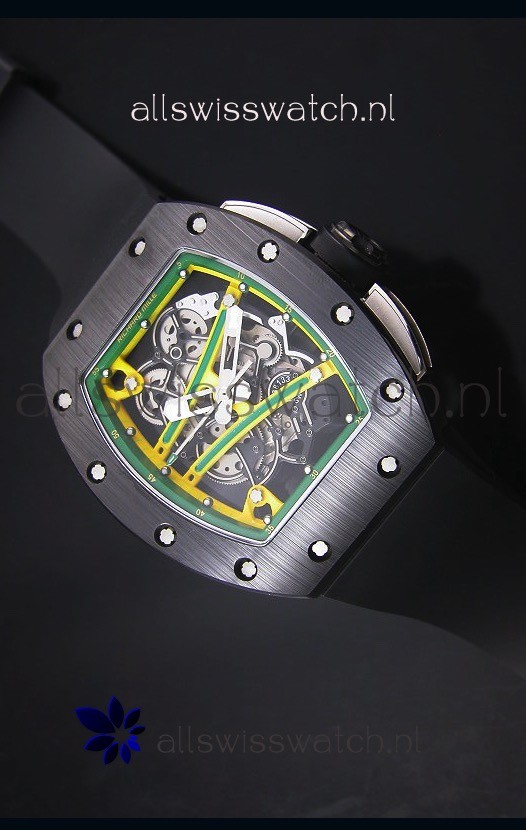 IMG_9085 Richard Mille RM061 Ceramic Case Yellow/Green Bezel Replica 2