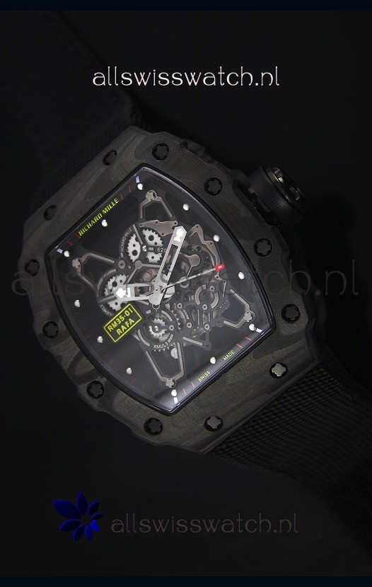 IMG_9085 Richard Mille RM35-01 Rafael Nadal EditionBlack Nylon Strap Replica 2