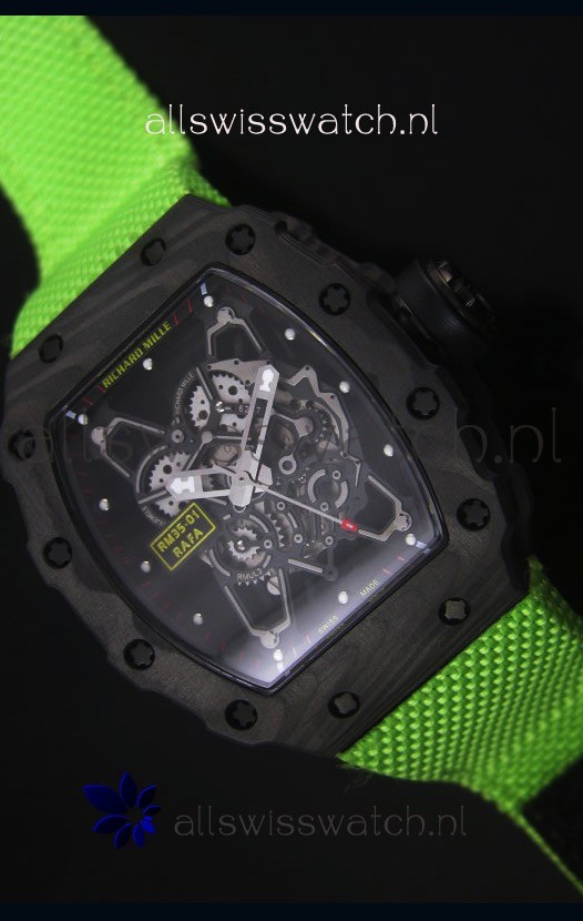IMG_9085 Richard Mille RM35-01 Rafael Nadal EditionGreen Nylon Strap Replica 2