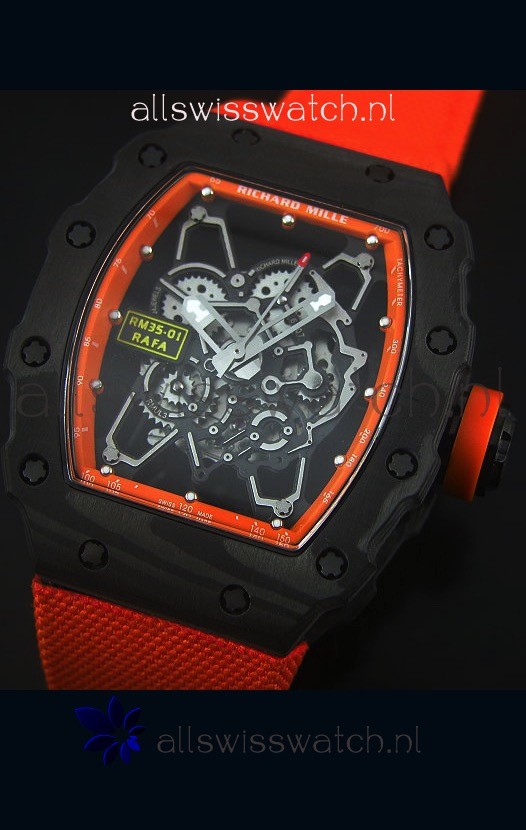 IMG_9085 Richard Mille RM35-01 Rafael Nadal EditionOrange Nylon Strap Replica 2