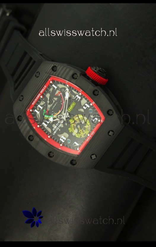 IMG_9085 Richard Mille RM036 Jean Todt Forged Carbon Bezel Titanium - Red Edition Replica 2