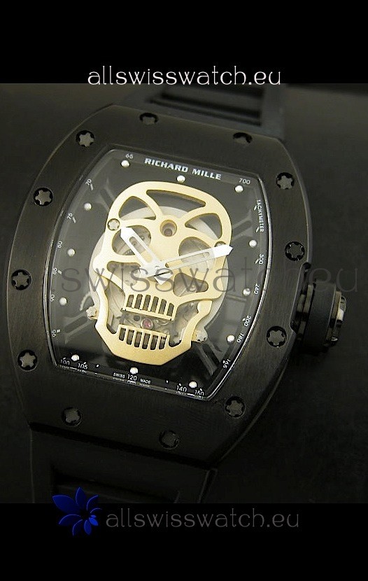 IMG_9085 Richard Mille RM052 Skull Tourbillonin PVD Case Replica 2
