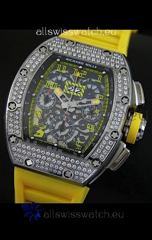 IMG_9085 Richard Mille Filippe Massa Edition Titaniumin Yellow Strap Replica 2