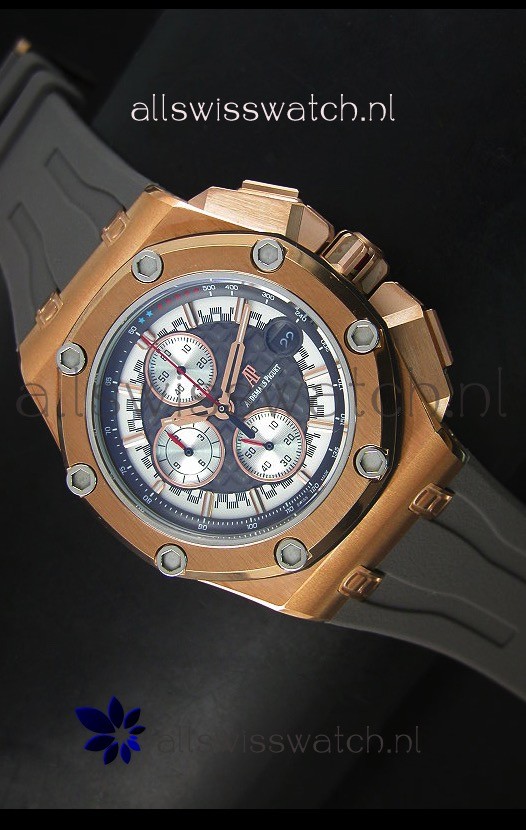 IMG_9085 Audemars Piguet Royal Oak Offshore Michael Schumacher Quartz Movement in Rose Gold Replica 2