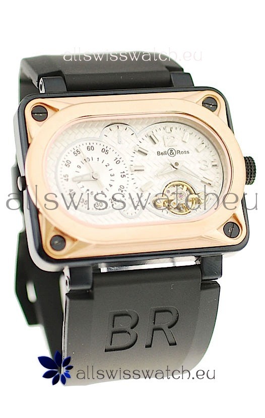 IMG_9085 Bell and Ross BR Minuteur Tourbillon Gold in White Dial Replica 2