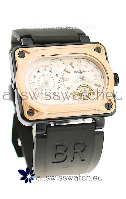 IMG_9085 Bell and Ross BR Minuteur Tourbillon Gold in White Dial Replica 2