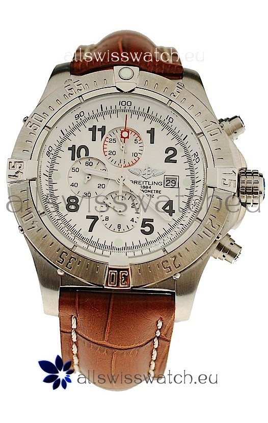 IMG_9085 Breitling Chronograph Chronometre in Brown Strap Replica 2