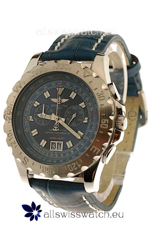 IMG_9085 Breitling Chronograph Chronometre Japanese in Blue Replica 2