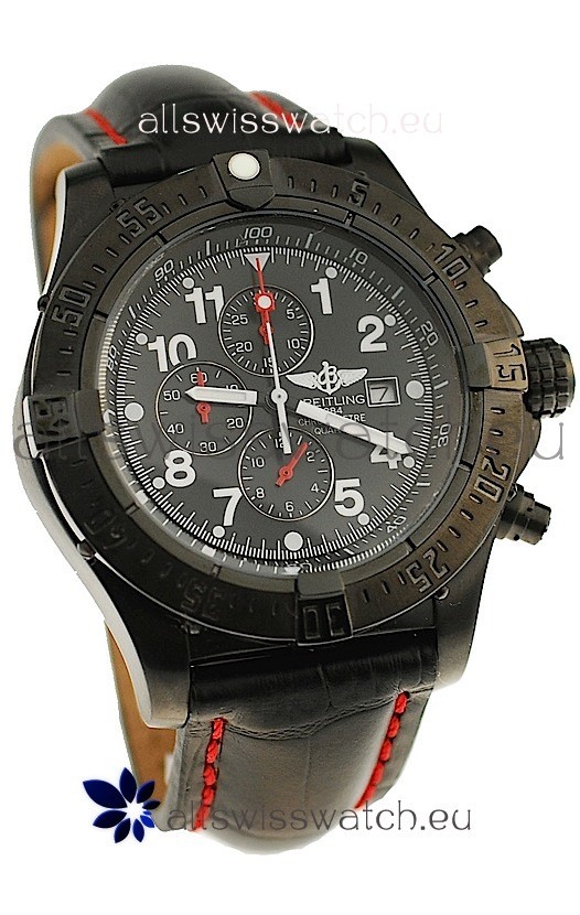 IMG_9085 Breitling Chronograph Chronometre PVD in Black Strap Replica 2