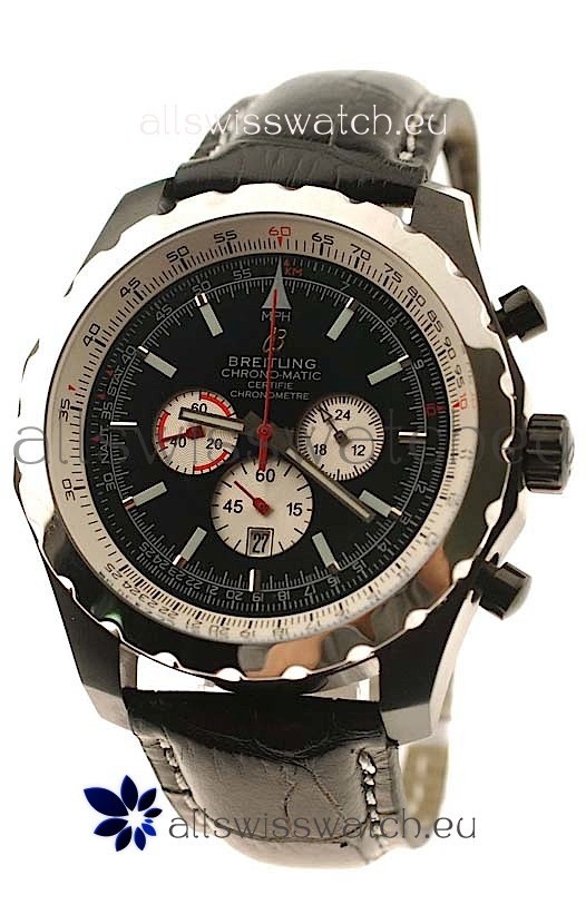 Breitling Chrono-Matic Chronometre in Black Strap Replica 2