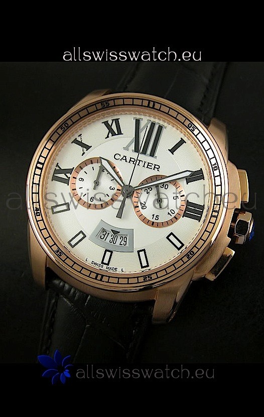 IMG_9085 Calibre De Cartier Chronograph in Pink Gold Replica 2
