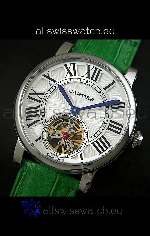 IMG_9085 Cartier Ronde de Tourbillon in Green Strap Replica 2