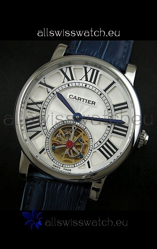 IMG_9085 Cartier Ronde de Tourbillon in Blue Strap Replica 2