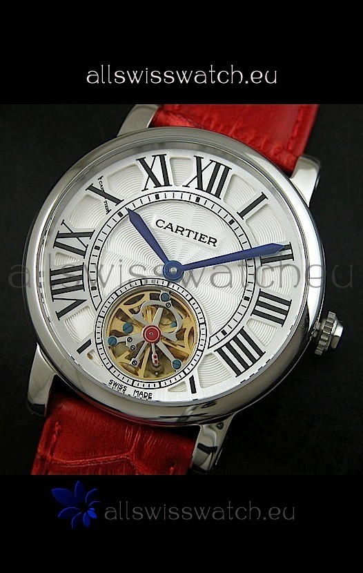 Cartier Ronde de Tourbillon in Red Strap Replica 2