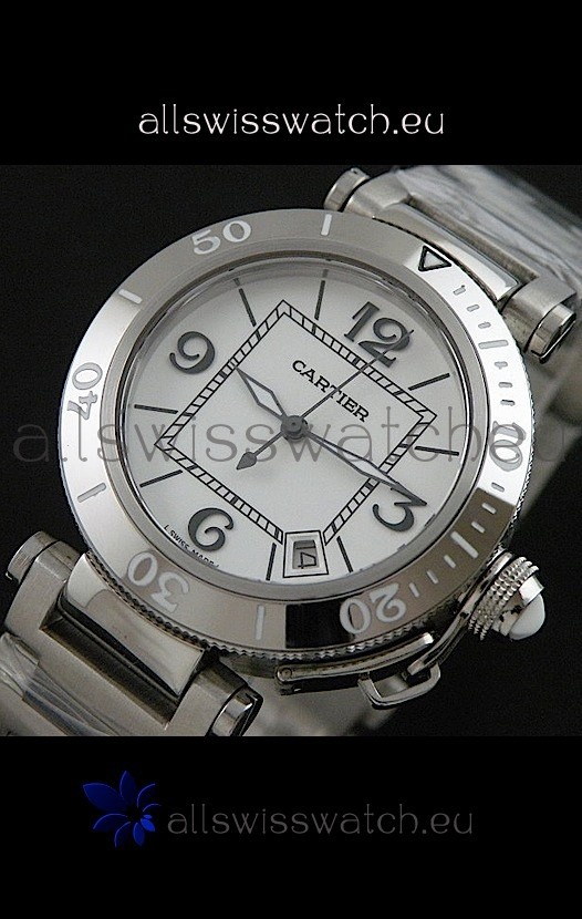 IMG_9085 Cartier Pasha De Seatimer Quartz in White Dial Replica 2