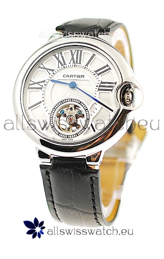 IMG_9085 Ballon Bleu De Cartier flying Tourbillon Steel in White Dial Replica 2