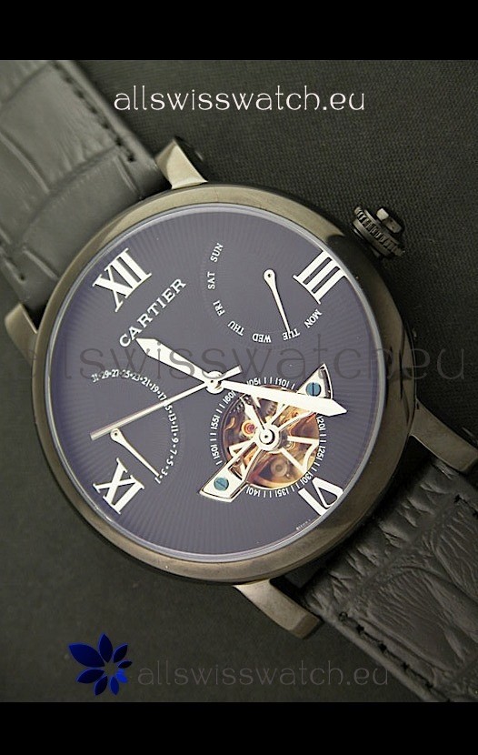IMG_9085 Cartier Calibre de Tourbillon PVD in Blue Dial Replica 2