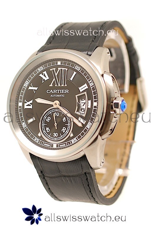 Calibre de Cartier in Black Dial Replica 2