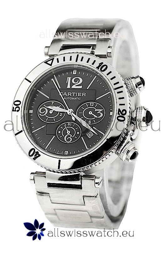 IMG_9085 Cartier Pasha Seatimer in Black Dial Replica 2