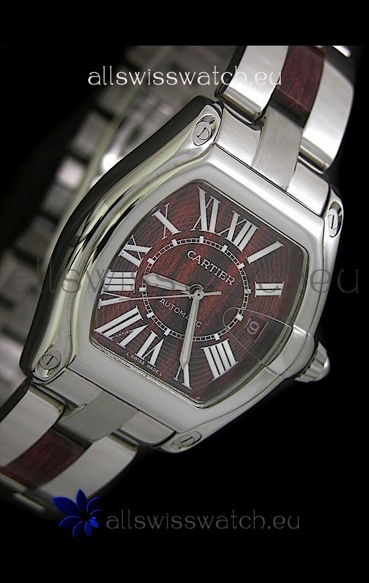 IMG_9085 Cartier Roadster in Red Wine Dial Replica 2