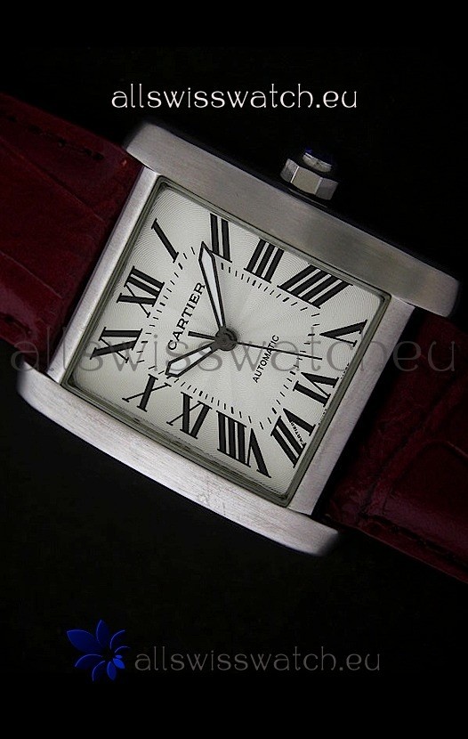IMG_9085 Cartier Tank 100 in Brown Strap Replica 2