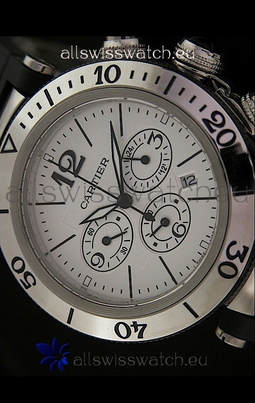 IMG_9085 Cartier Pasha de in White Strap Replica 2