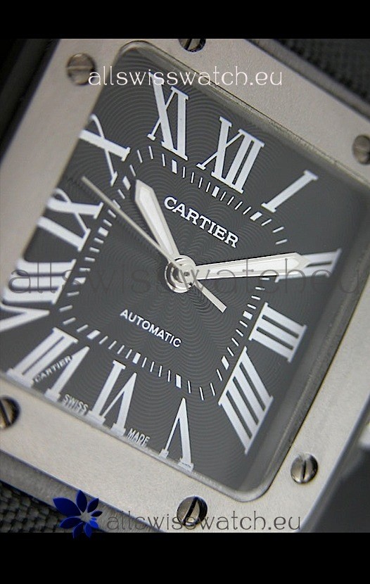 IMG_9085 Cartier Santos 100 in Black Dial Replica 2