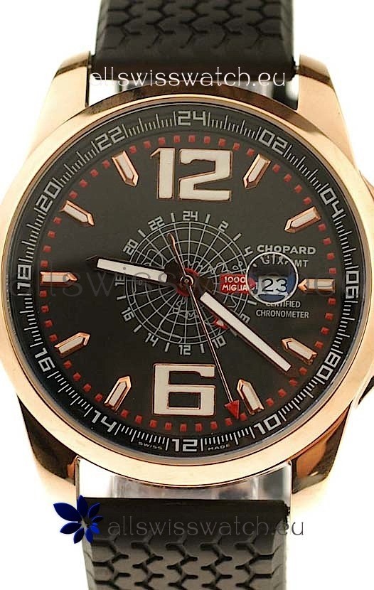 IMG_9085 Chopard 1000 Miglia GT XL GMT Gold in Dark Blue Dial Replica 2