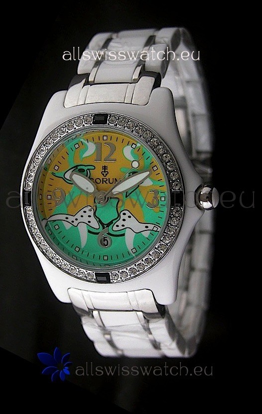 IMG_9085 Corum Imitation Ceramics in Light Green & Yellow Dial Replica 2