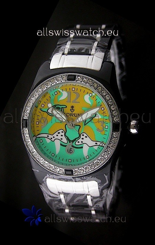 IMG_9085 Corum Imitation Ceramics in Light Green & Yellow Dial Replica 2