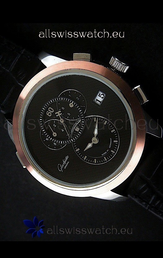 IMG_9085 Glashuette ST. Steel in Black Dial Replica 2