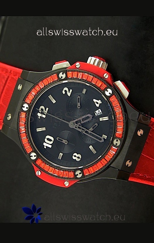 Hublot Big Bang All Black Edition Quartz with Diamonds Replica 2