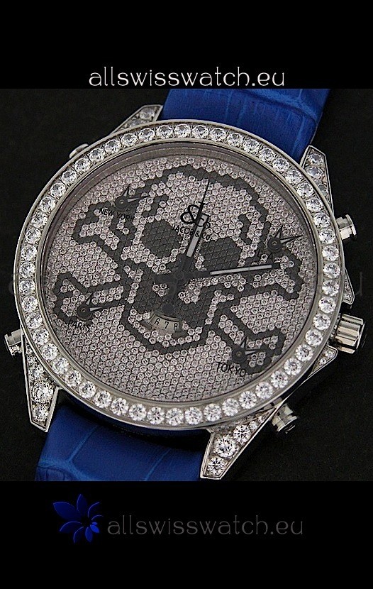 IMG_9085 Five Time Zones J&C Skull Quartz in Full Diamonds Replica 2