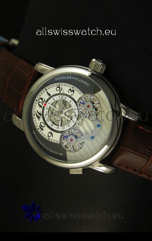 IMG_9085 Mont Blanc Nicolas Riessec Stainless Steel Case in Grey Dial Replica 2
