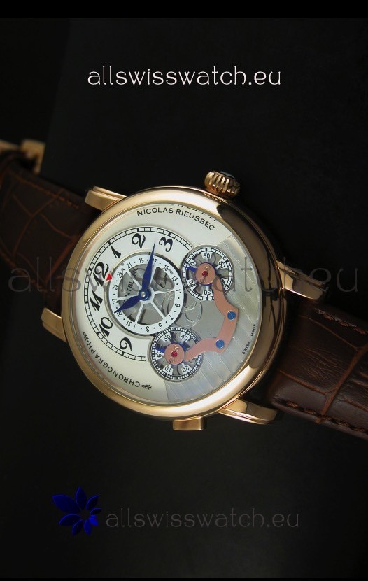 IMG_9085 Mont Blanc Nicolas Riessec Rose Gold Case in White Dial Replica 2