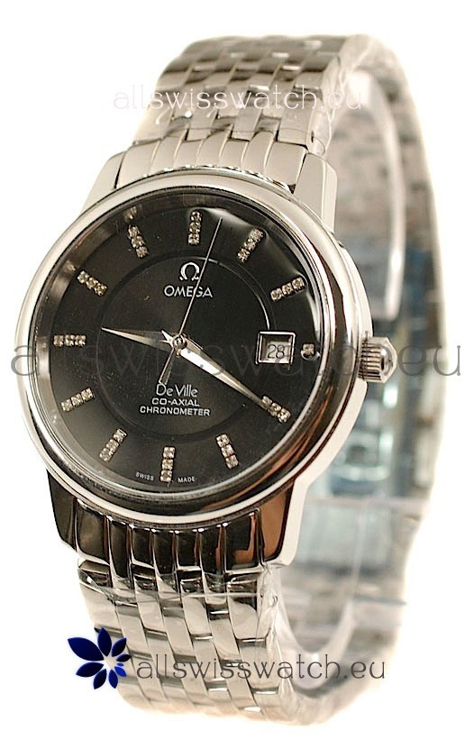 IMG_9085 Omega Co-Axial Deville Steel in Diamond Encrusted Stick Markers Replica 2